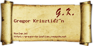 Gregor Krisztián névjegykártya
